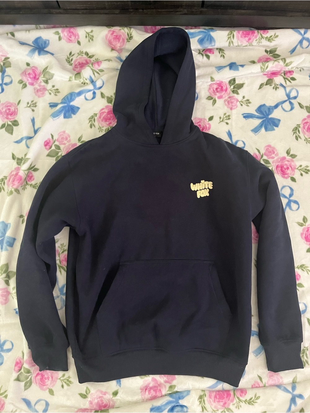 White Fox Boutique Navy Graphic Pullover Hoodie